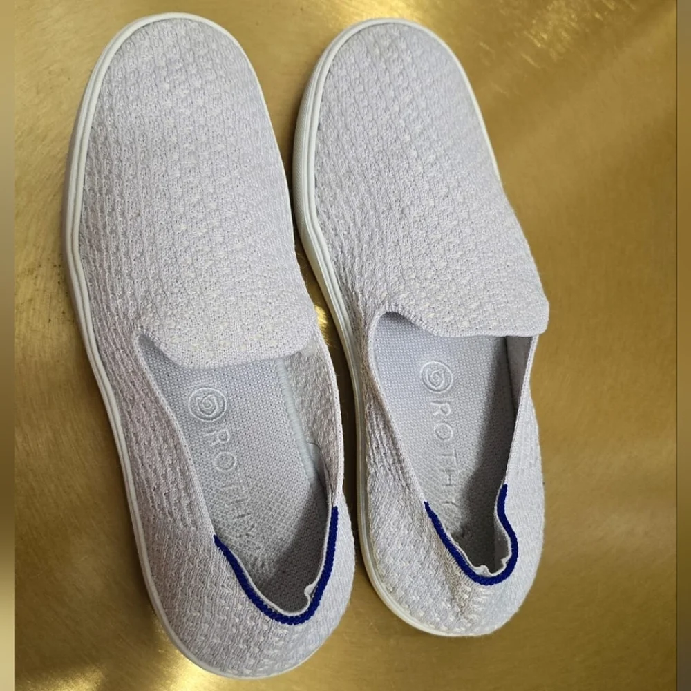Rothy’s Retired Honeycomb Slip-On Sneakers Salt Color-Light Gray Women's Sz 7.5